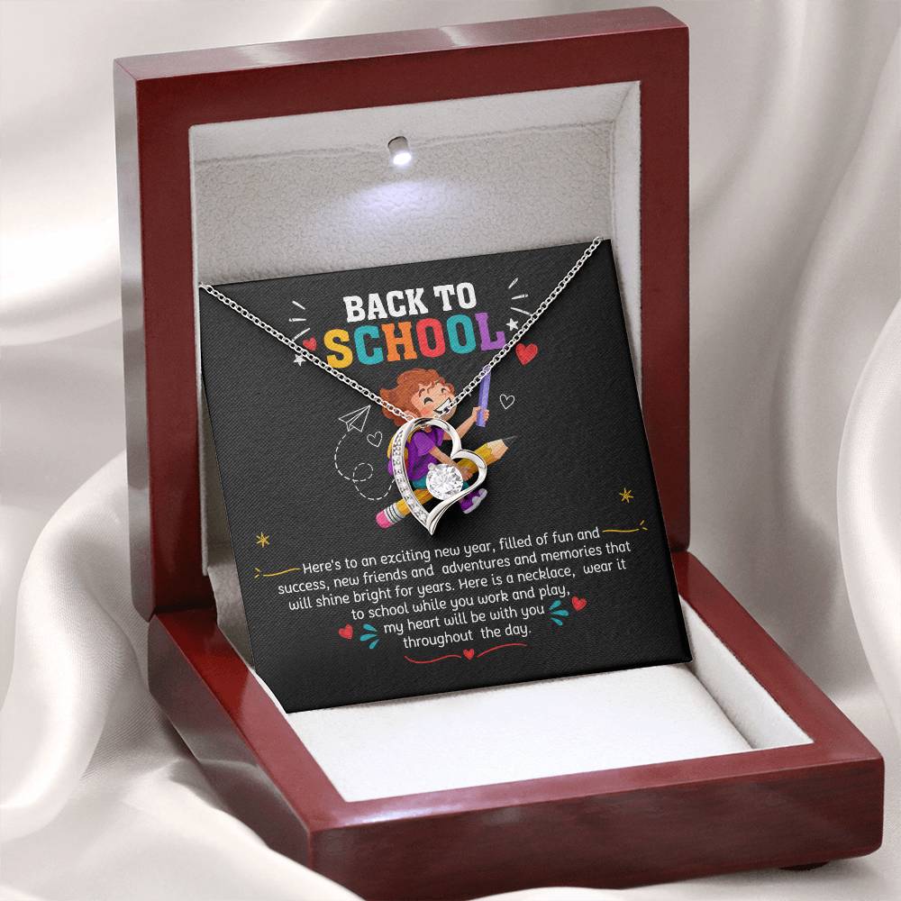 Back to School Gift Necklace for Daughter with Message Card