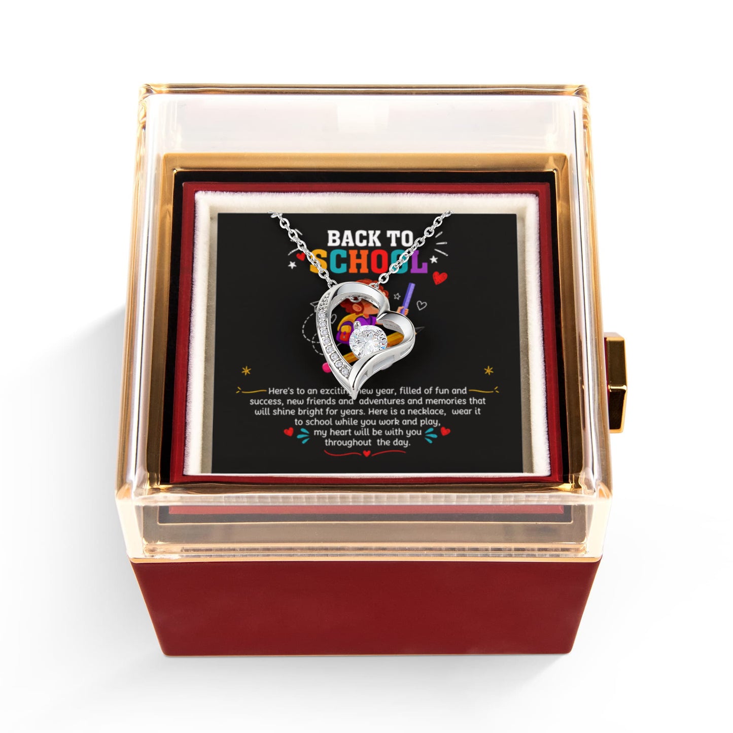 Back to School Gift Necklace for Daughter with Message Card