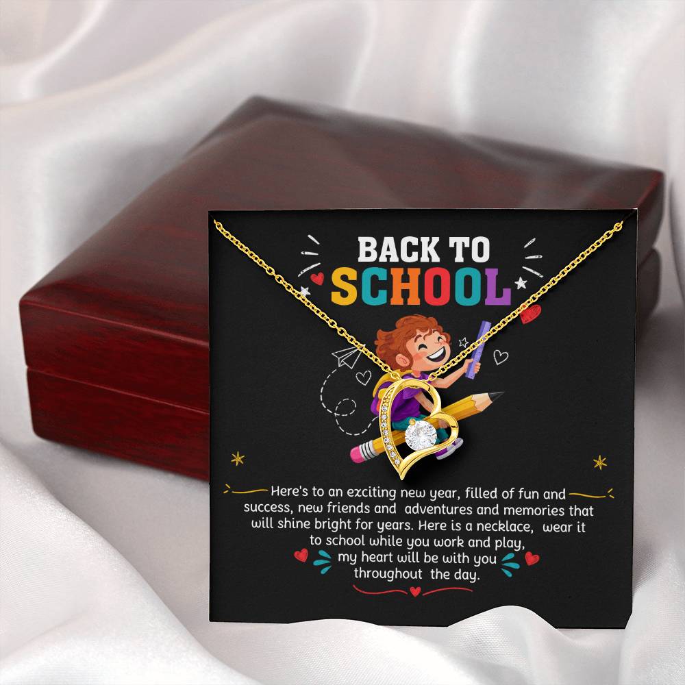 Back to School Gift Necklace for Daughter with Message Card