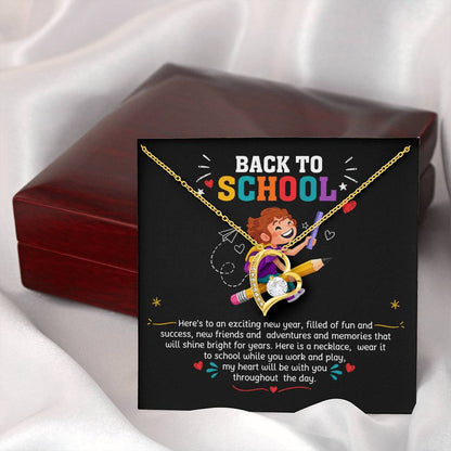 Back to School Gift Necklace for Daughter with Message Card