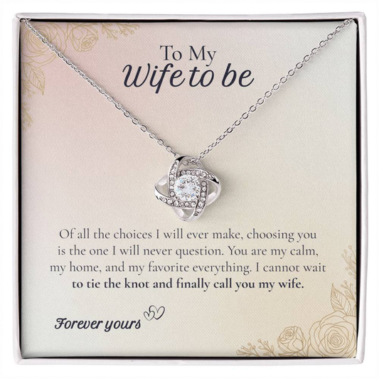 Collier Nœud d'Amour pour Ma Future Femme avec Carte de Vœux | Cadeau de Fiançailles pour Fiancée, Bijoux pour Future Épouse, Cadeau de Douche Nuptiale