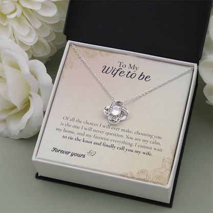 Collier Nœud d'Amour pour Ma Future Femme avec Carte de Vœux | Cadeau de Fiançailles pour Fiancée, Bijoux pour Future Épouse, Cadeau de Douche Nuptiale