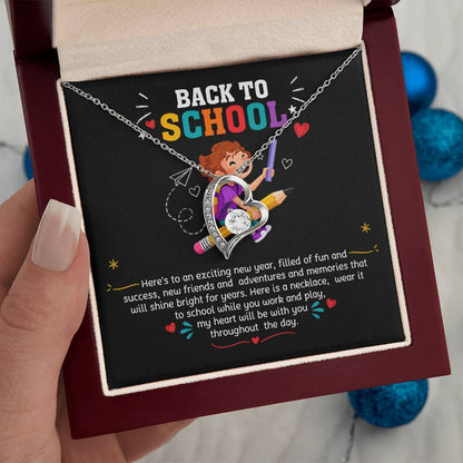Back to School Gift Necklace for Daughter with Message Card