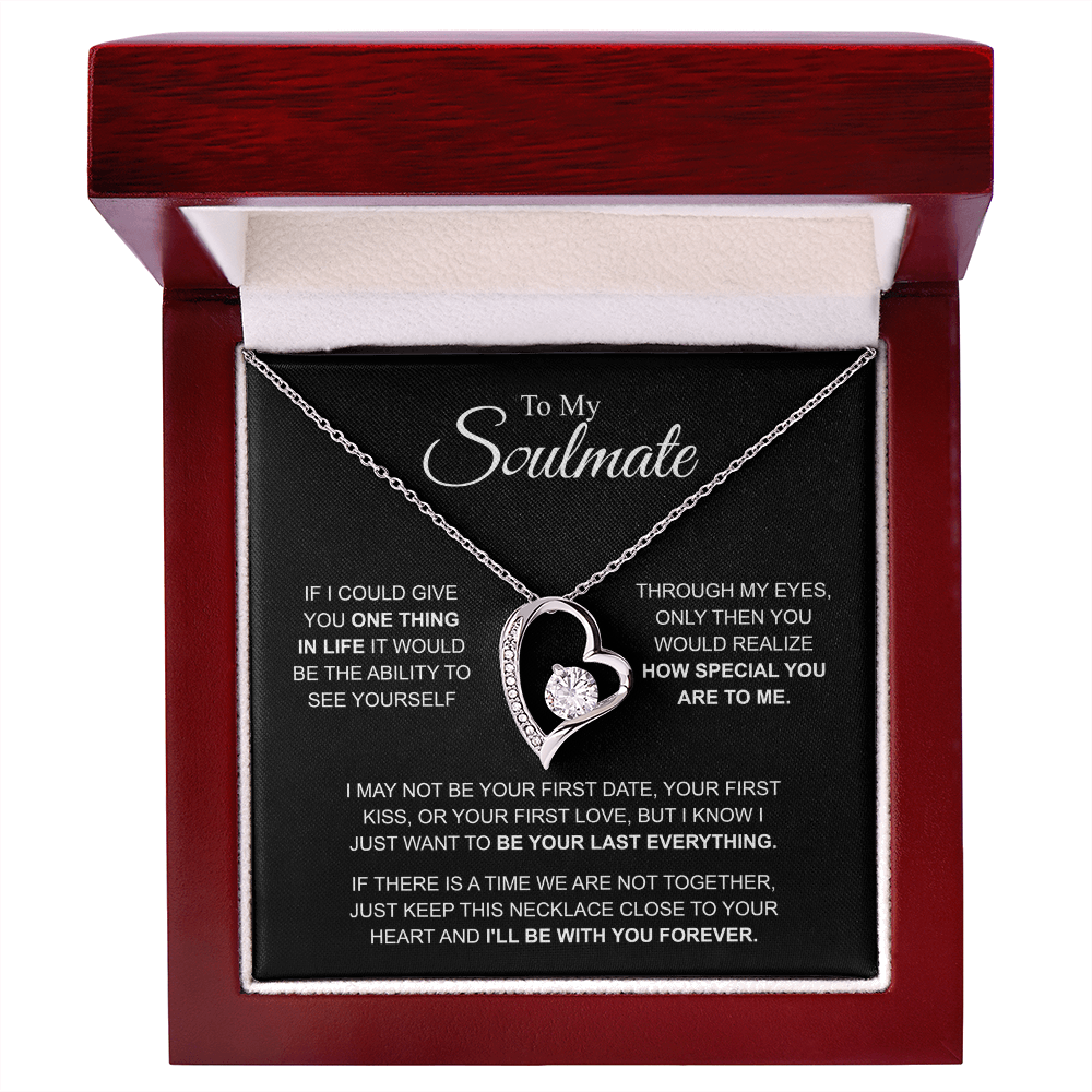 To My Soulmate Necklace, Forever Love Pendant with Message Card, I'll Be With You Forever