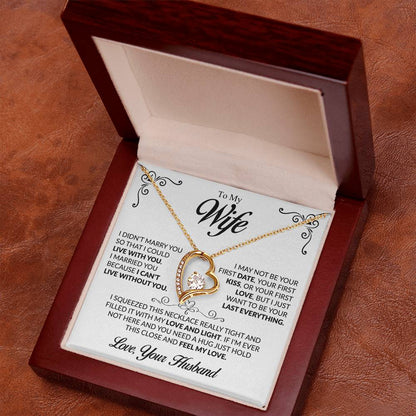 To My Beautiful Wife Necklace, Forever Love Pendant with Message Card