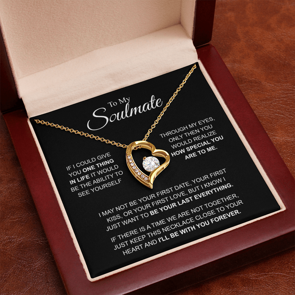 To My Soulmate Necklace, Forever Love Pendant with Message Card, I'll Be With You Forever