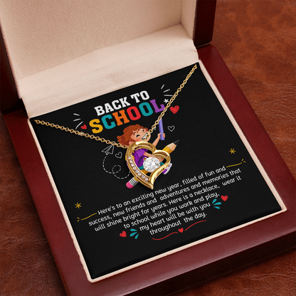 Back to School Gift Necklace for Daughter with Message Card