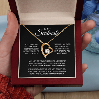 To My Soulmate Necklace, Forever Love Pendant with Message Card, I'll Be With You Forever