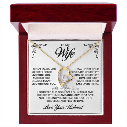 To My Beautiful Wife Necklace, Forever Love Pendant with Message Card
