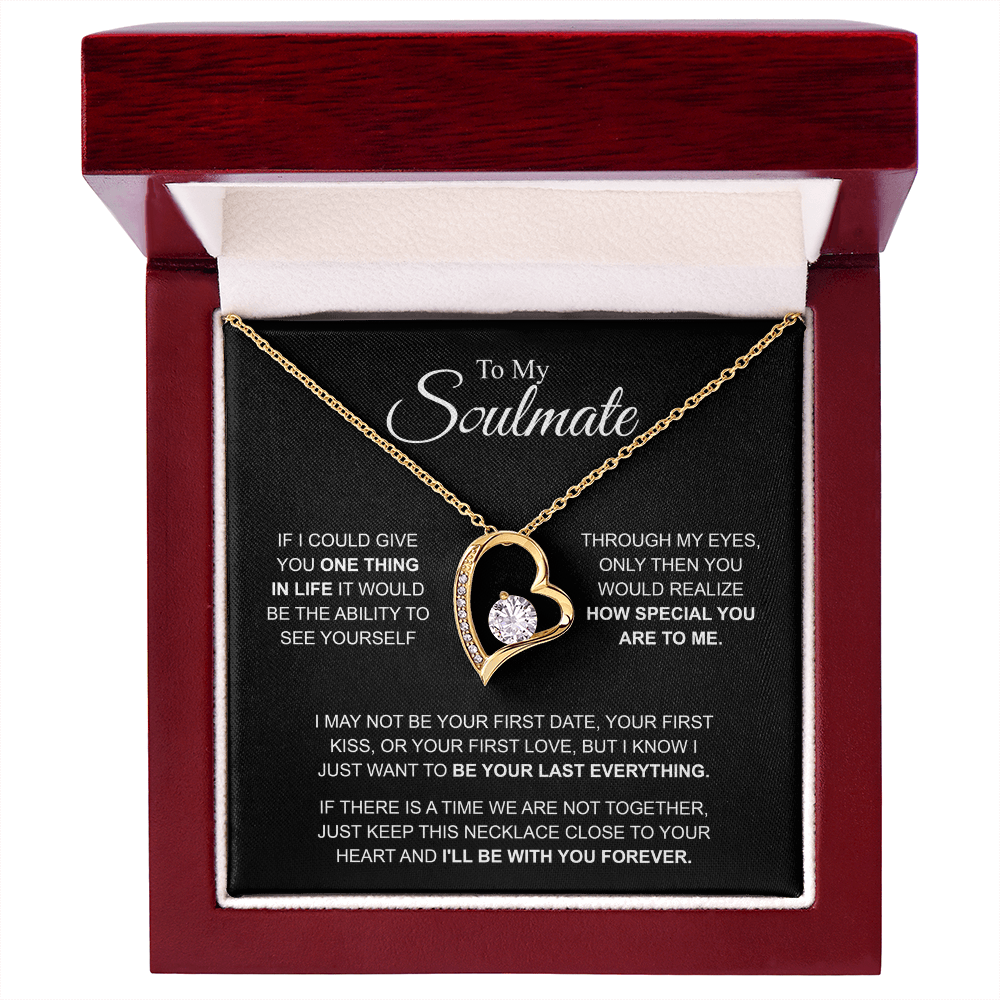 To My Soulmate Necklace, Forever Love Pendant with Message Card, I'll Be With You Forever