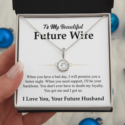 To My Beautiful Future Wife Necklace, Eternal Hope Pendant with Message Card