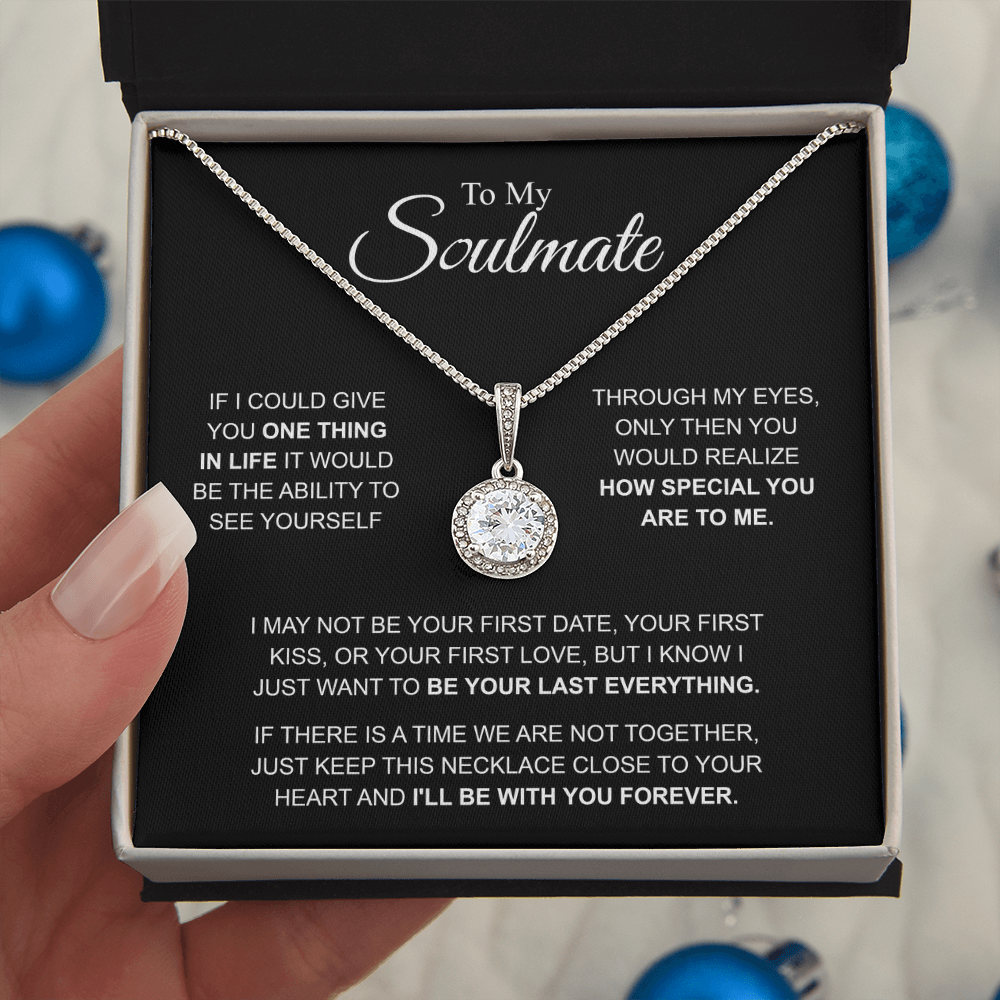 To My Soulmate Necklace, Eternal Hope Pendant with Message Card, I'll Be With You Forever