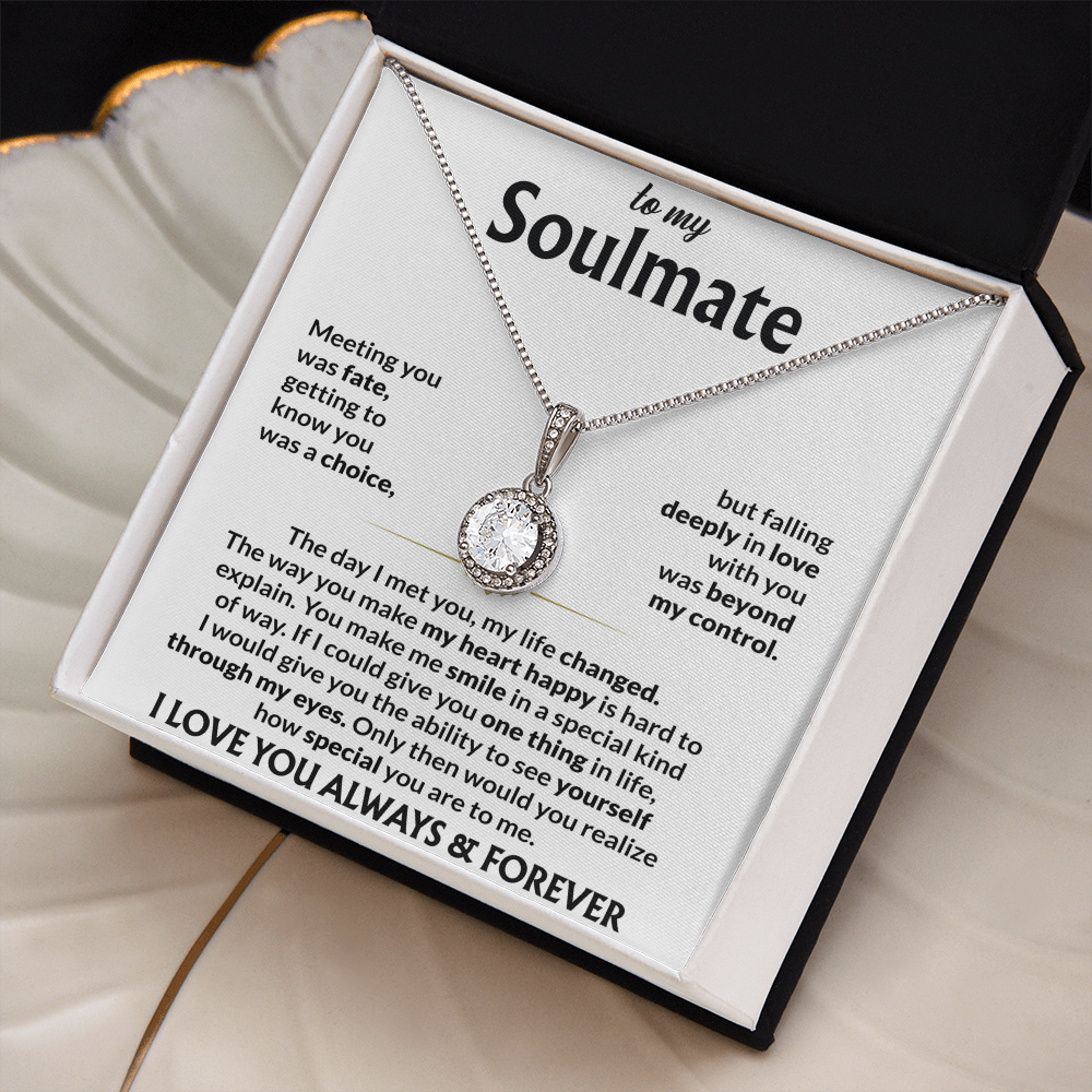 To My Soulmate Necklace, Eternal Hope Pendant with Message Card, Meeting You