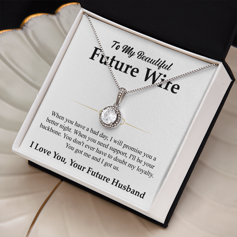 To My Beautiful Future Wife Necklace, Eternal Hope Pendant with Message Card