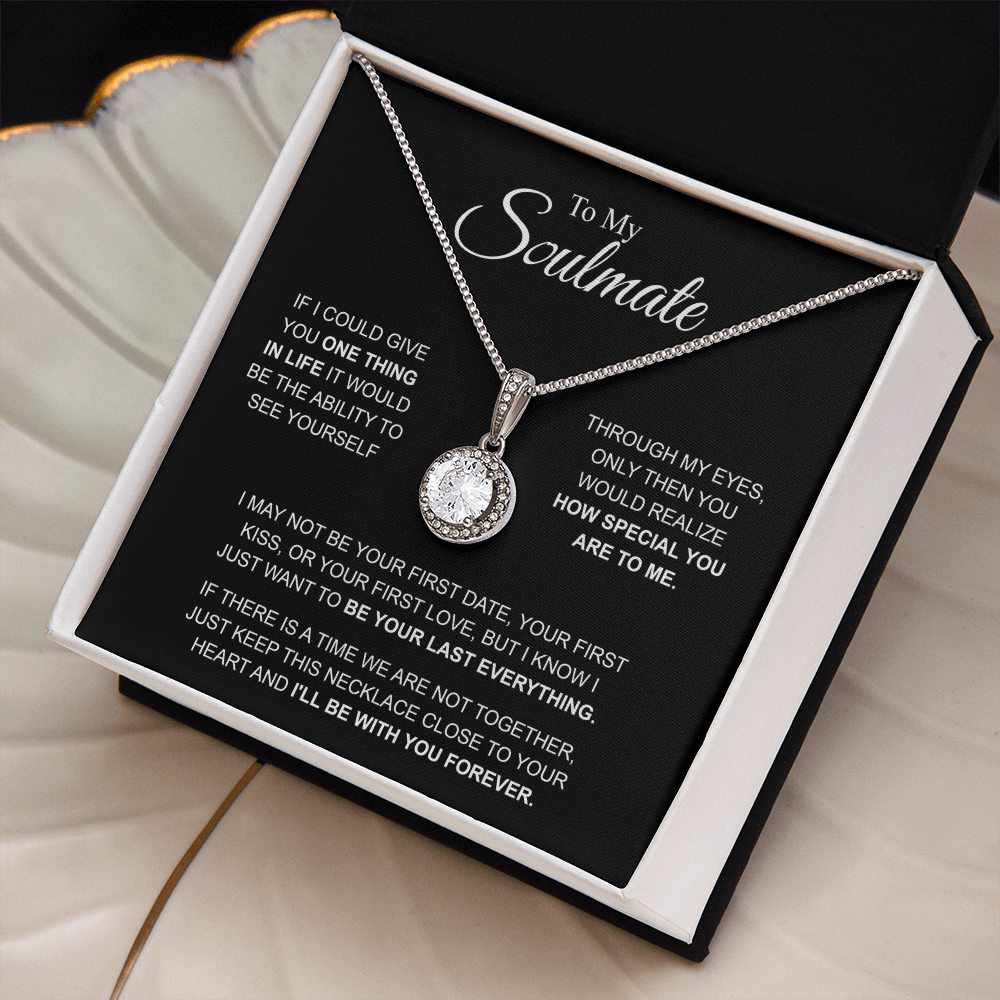 To My Soulmate Necklace, Eternal Hope Pendant with Message Card, I'll Be With You Forever