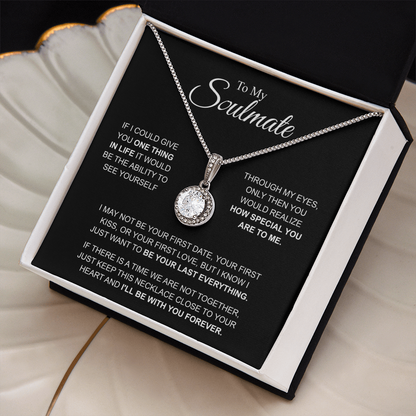 To My Soulmate Necklace, Eternal Hope Pendant with Message Card, I'll Be With You Forever