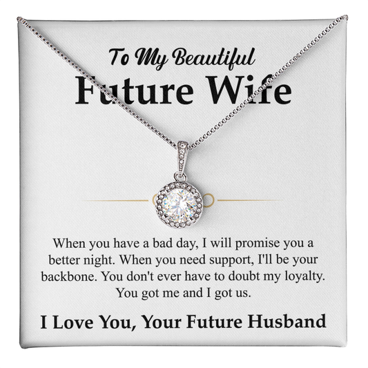 To My Beautiful Future Wife Necklace, Eternal Hope Pendant with Message Card