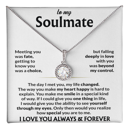 To My Soulmate Necklace, Eternal Hope Pendant with Message Card, Meeting You