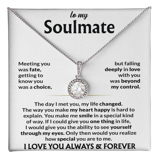 To My Soulmate Necklace, Eternal Hope Pendant with Message Card, Meeting You