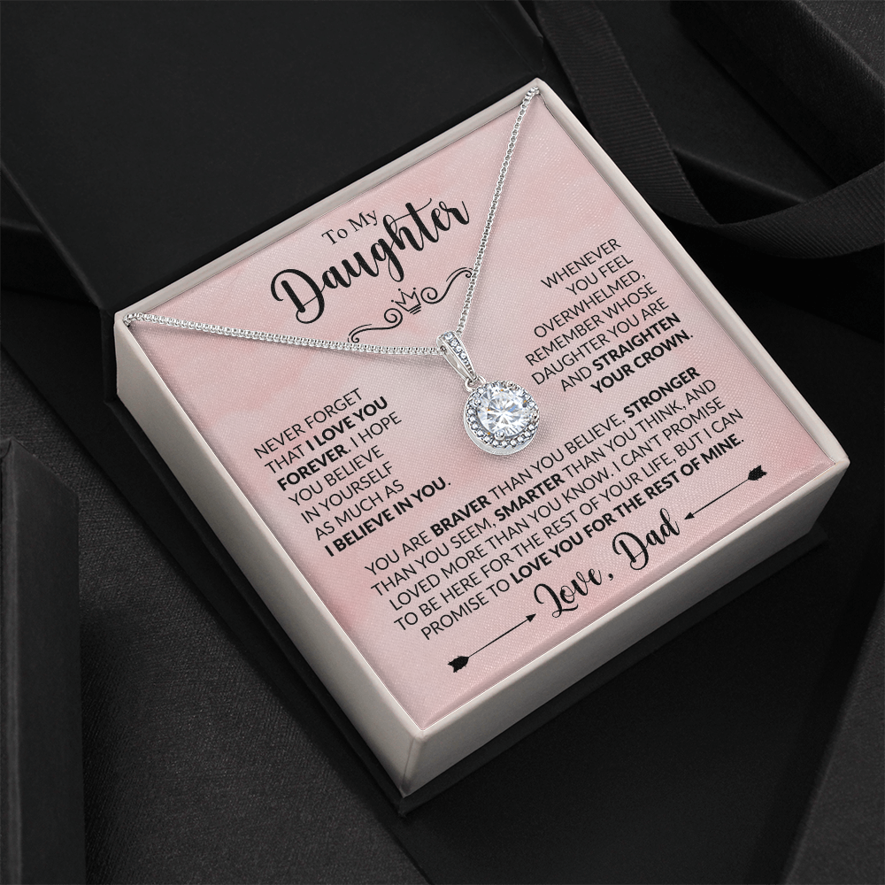 To My Daughter Necklace from Dad, Eternal Hope Pendant with Message Card