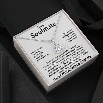 To My Soulmate Necklace, Eternal Hope Pendant with Message Card, Meeting You