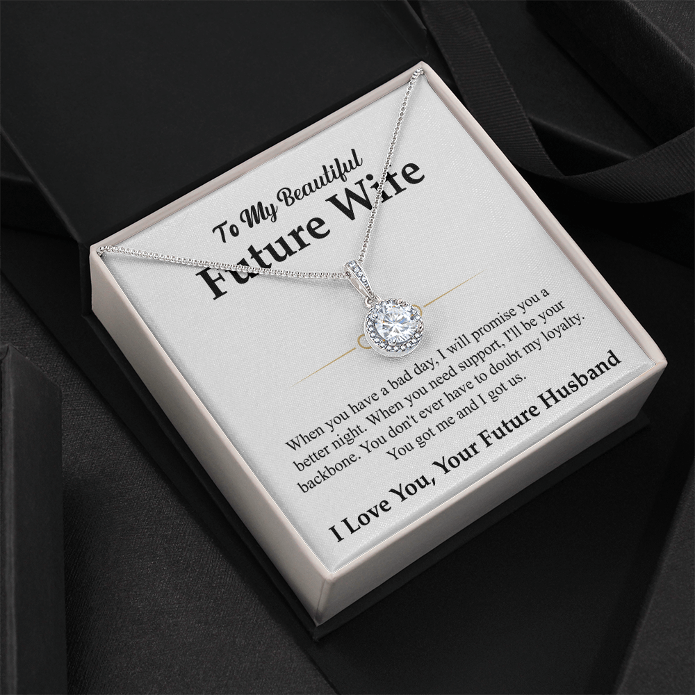 To My Beautiful Future Wife Necklace, Eternal Hope Pendant with Message Card