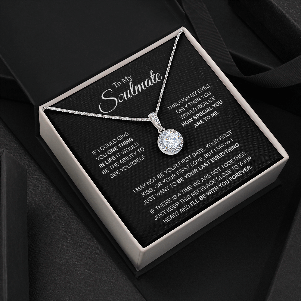 To My Soulmate Necklace, Eternal Hope Pendant with Message Card, I'll Be With You Forever
