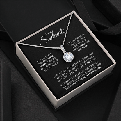 To My Soulmate Necklace, Eternal Hope Pendant with Message Card, I'll Be With You Forever