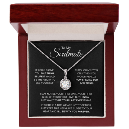 To My Soulmate Necklace, Eternal Hope Pendant with Message Card, I'll Be With You Forever