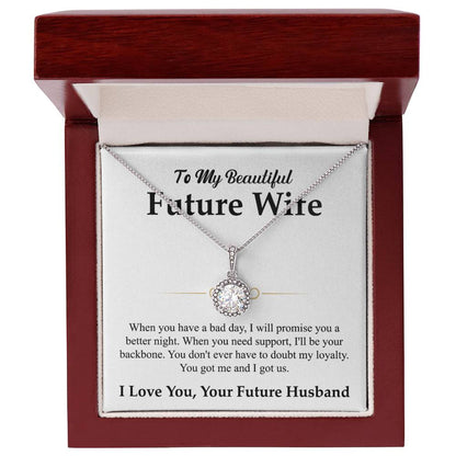 To My Beautiful Future Wife Necklace, Eternal Hope Pendant with Message Card