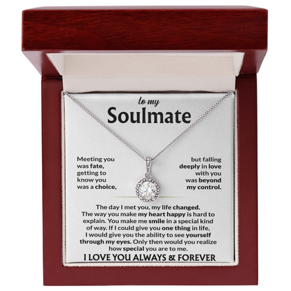 To My Soulmate Necklace, Eternal Hope Pendant with Message Card, Meeting You