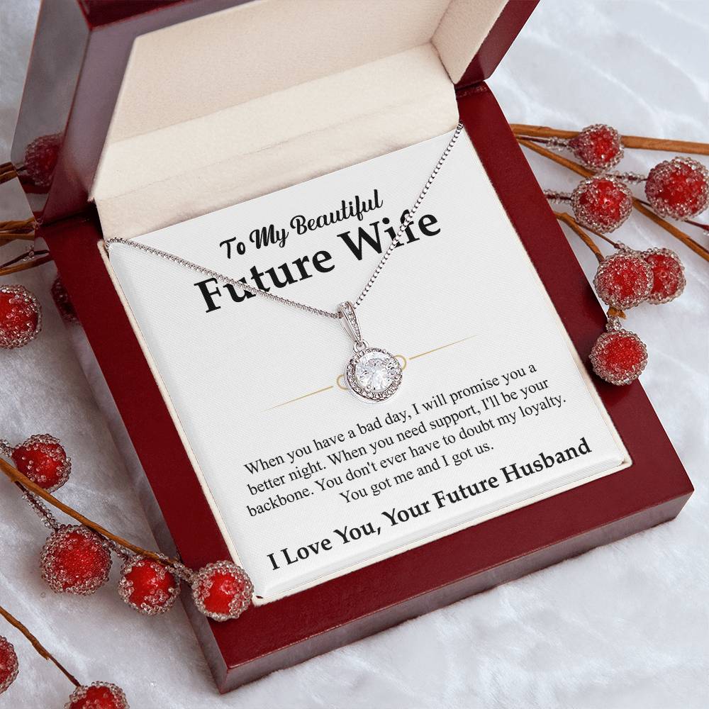 To My Beautiful Future Wife Necklace, Eternal Hope Pendant with Message Card