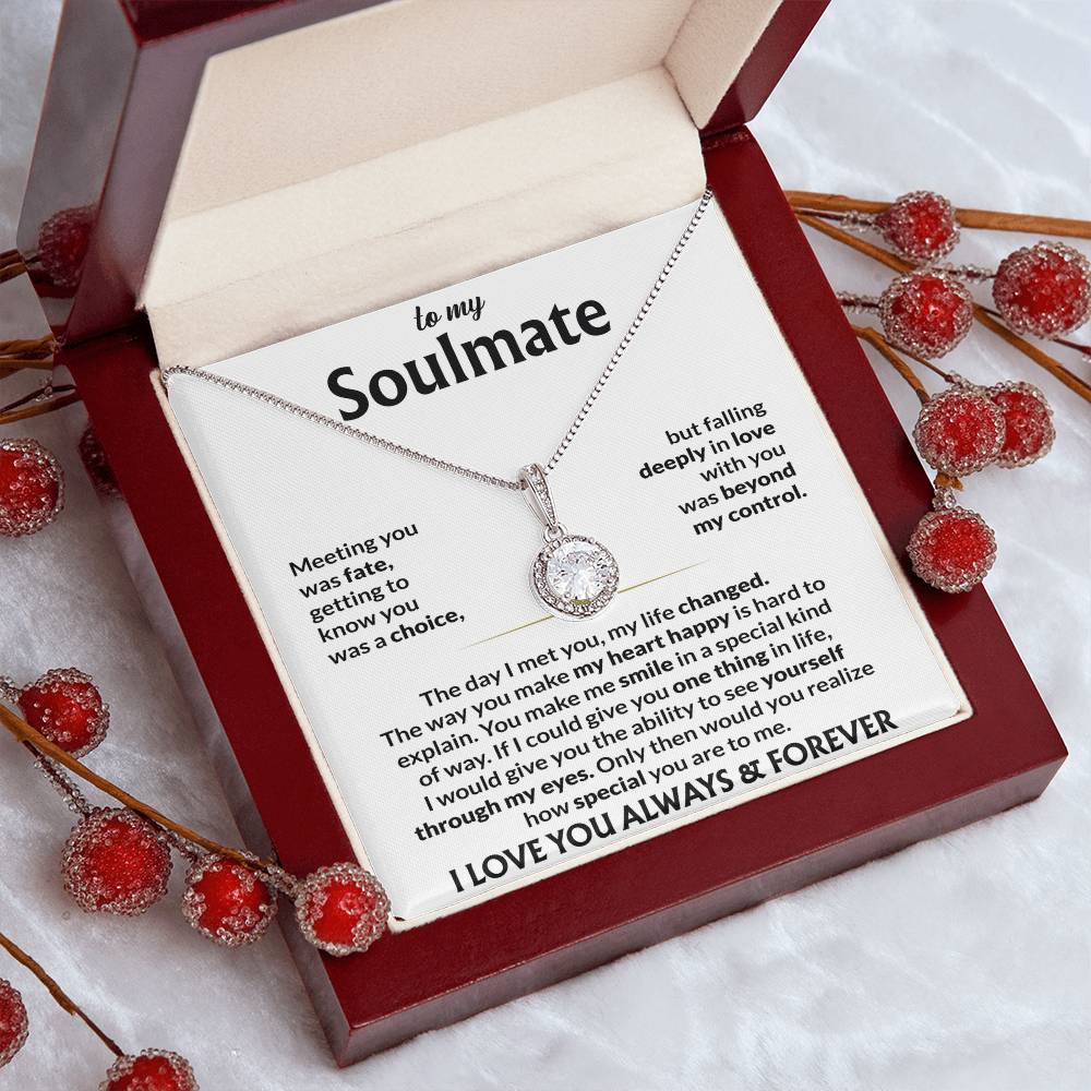 To My Soulmate Necklace, Eternal Hope Pendant with Message Card, Meeting You