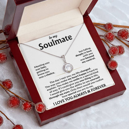 To My Soulmate Necklace, Eternal Hope Pendant with Message Card, Meeting You
