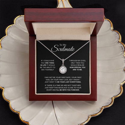 To My Soulmate Necklace, Eternal Hope Pendant with Message Card, I'll Be With You Forever