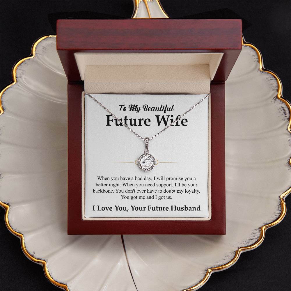 To My Beautiful Future Wife Necklace, Eternal Hope Pendant with Message Card