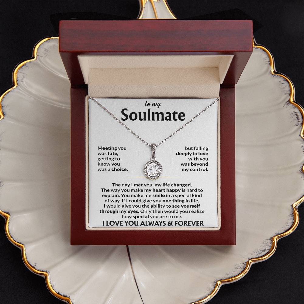 To My Soulmate Necklace, Eternal Hope Pendant with Message Card, Meeting You