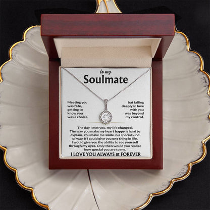 To My Soulmate Necklace, Eternal Hope Pendant with Message Card, Meeting You