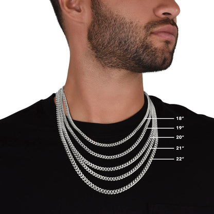 Ketting voor mijn zoon van mama, Cubaanse schakelketting met wenskaart, verjaardags-, afstudeer- of kerstcadeau voor zoon van moeder, herenketting