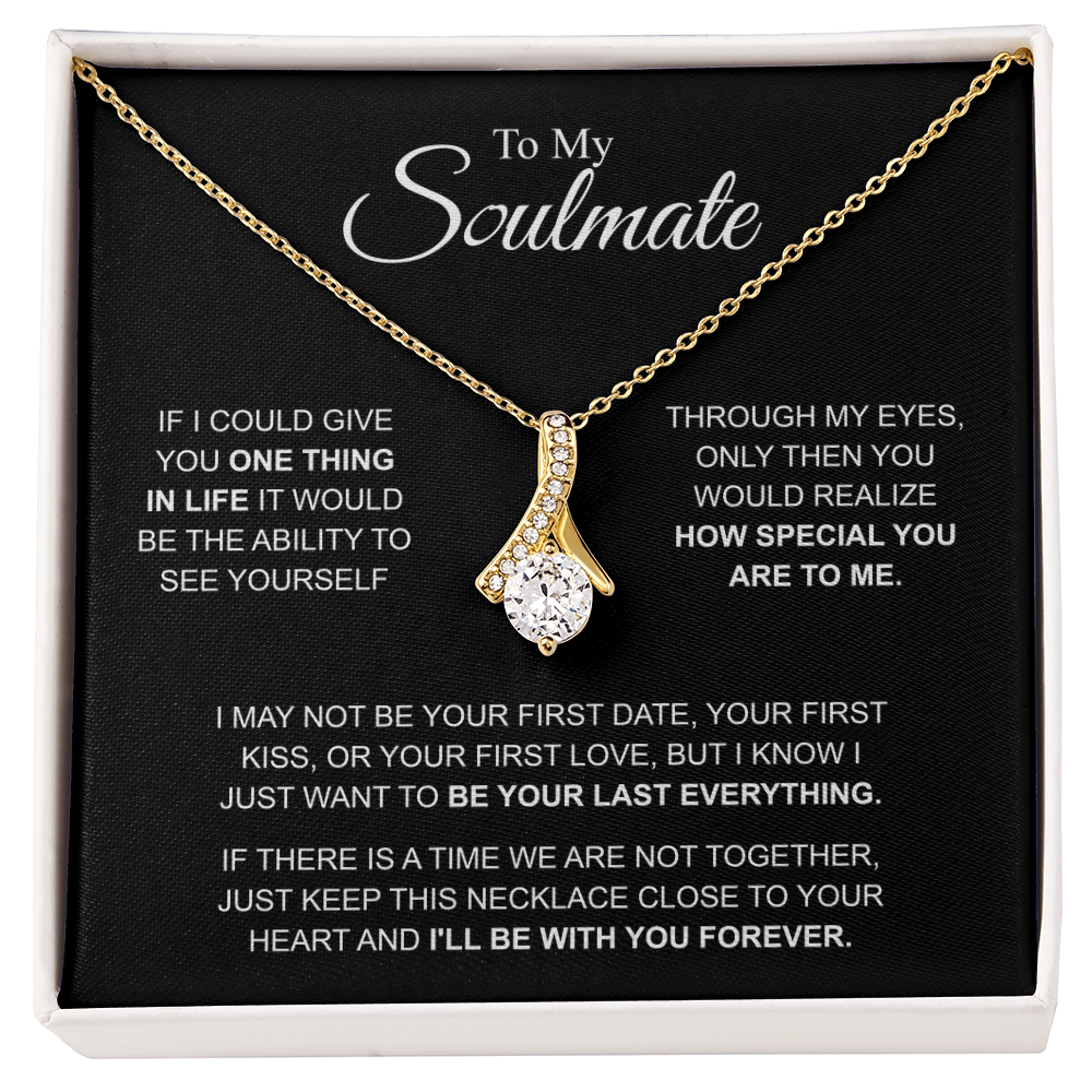 To My Soulmate Necklace, Alluring Beauty Pendant with Message Card, I'll Be With You Forever
