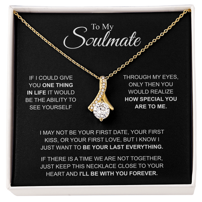 To My Soulmate Necklace, Alluring Beauty Pendant with Message Card, I'll Be With You Forever