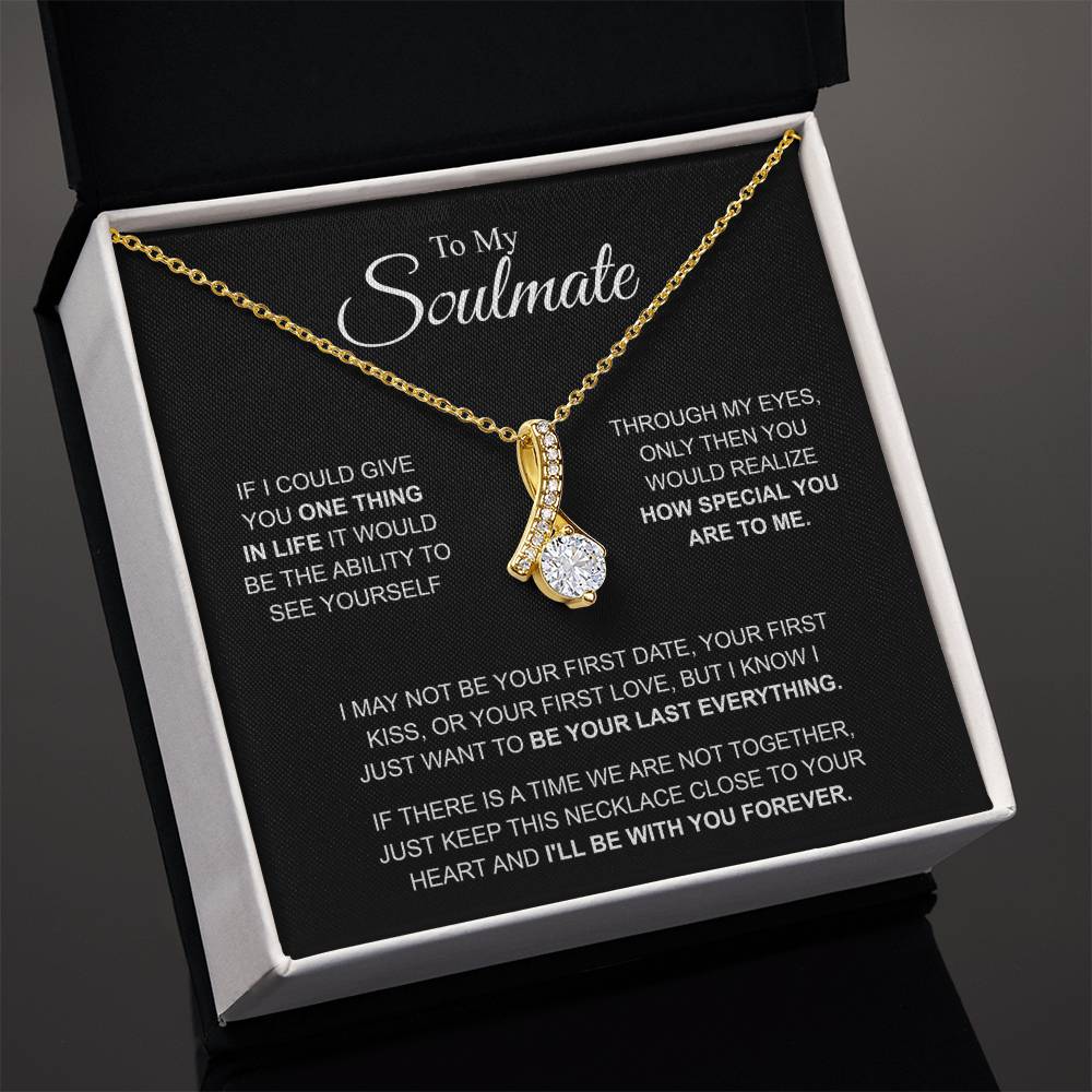 To My Soulmate Necklace, Alluring Beauty Pendant with Message Card, I'll Be With You Forever