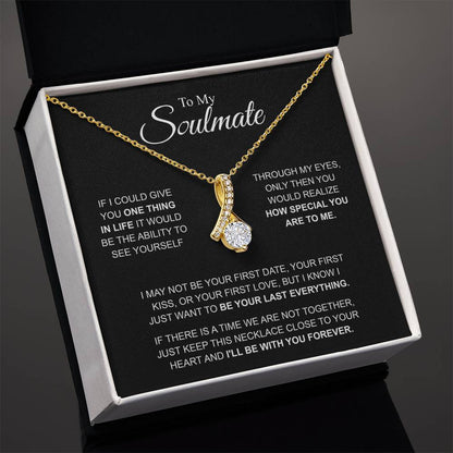 To My Soulmate Necklace, Alluring Beauty Pendant with Message Card, I'll Be With You Forever