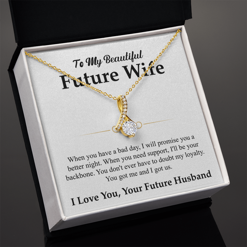 To My Beautiful Future Wife Necklace, Alluring Beauty Pendant with Message Card