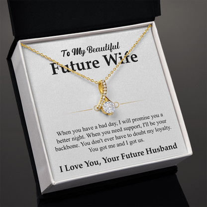 To My Beautiful Future Wife Necklace, Alluring Beauty Pendant with Message Card