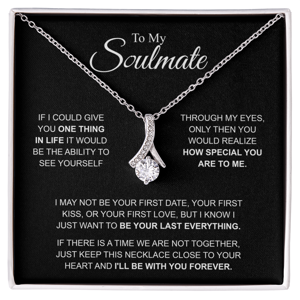 To My Soulmate Necklace, Alluring Beauty Pendant with Message Card, I'll Be With You Forever