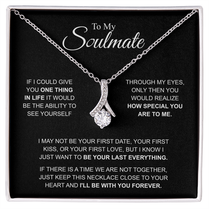 To My Soulmate Necklace, Alluring Beauty Pendant with Message Card, I'll Be With You Forever