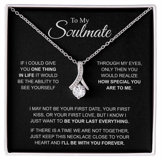 To My Soulmate Necklace, Alluring Beauty Pendant with Message Card, I'll Be With You Forever