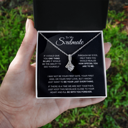 To My Soulmate Necklace, Alluring Beauty Pendant with Message Card, I'll Be With You Forever