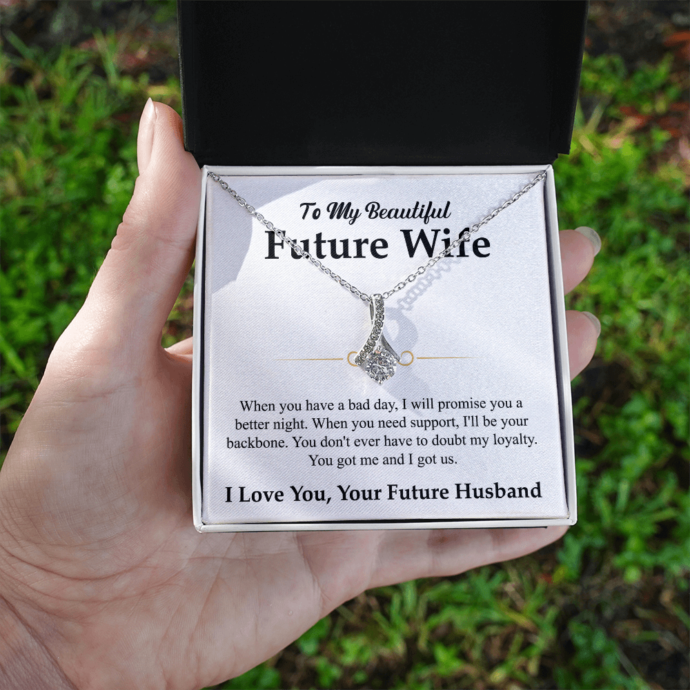 To My Beautiful Future Wife Necklace, Alluring Beauty Pendant with Message Card